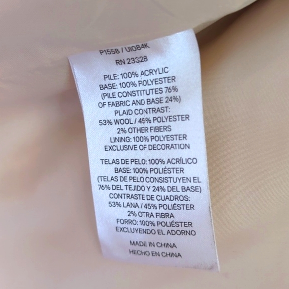 Pendleton Teddy Bear Sherpa Tan Full Zip Fleece Flannel Fuzzy Jacket Size Small - Picture 16 of 16